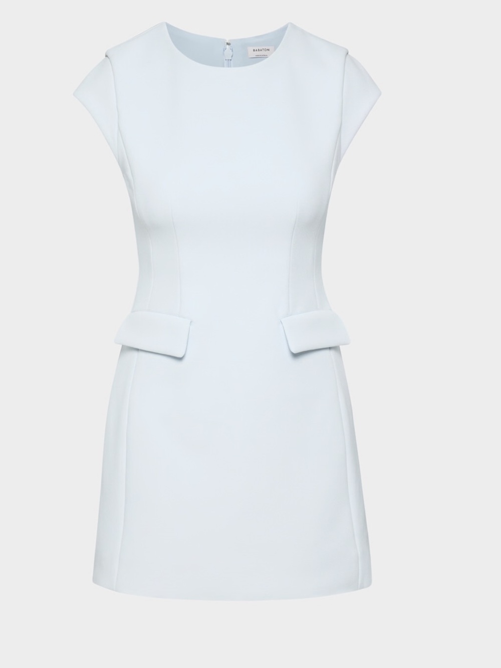 Sandro Pale Blue Cap-Sleeve Mini Dress